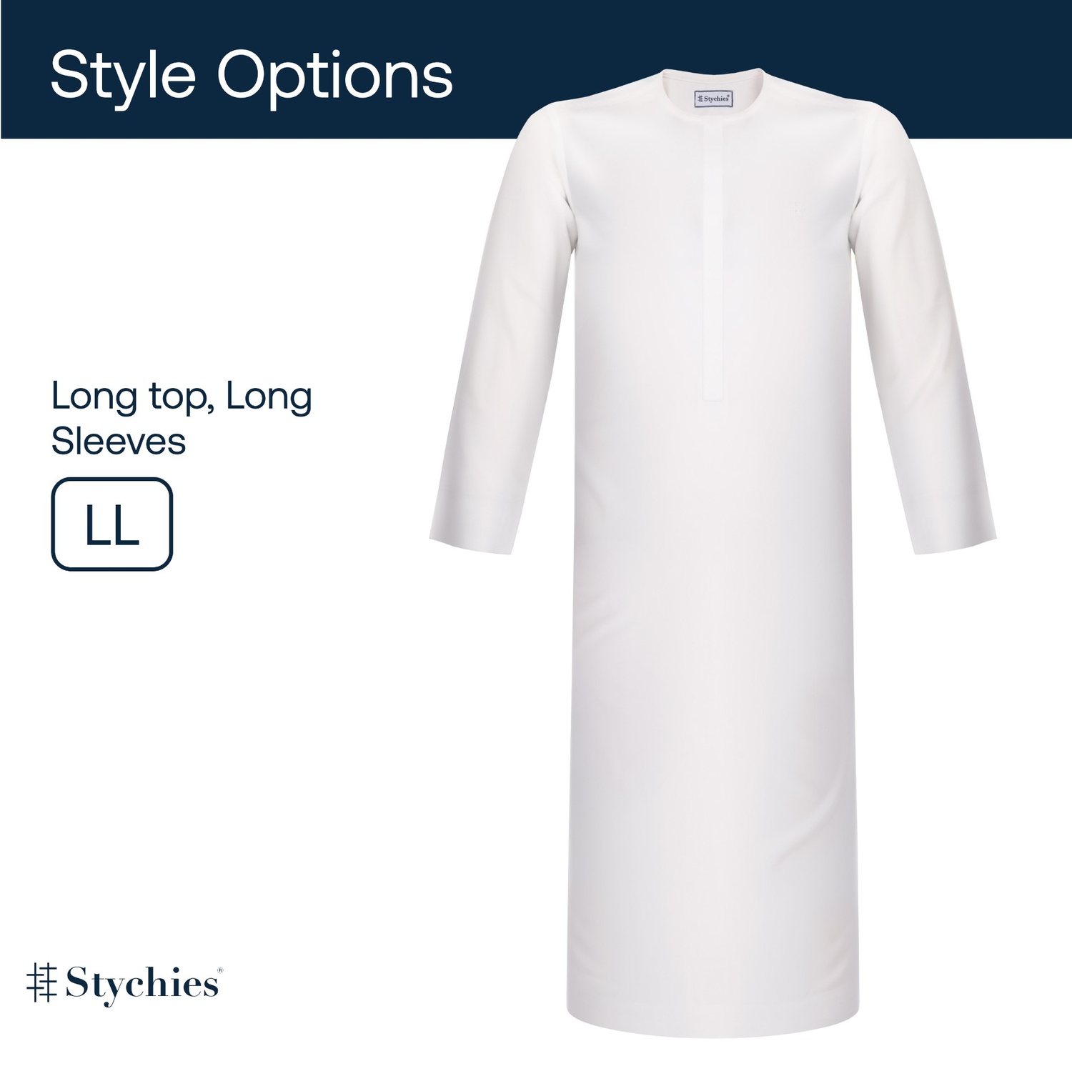 Style option: Long top, Long sleeves